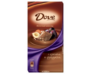 Молочный шоколад DOVE Фундук Изюм 100г