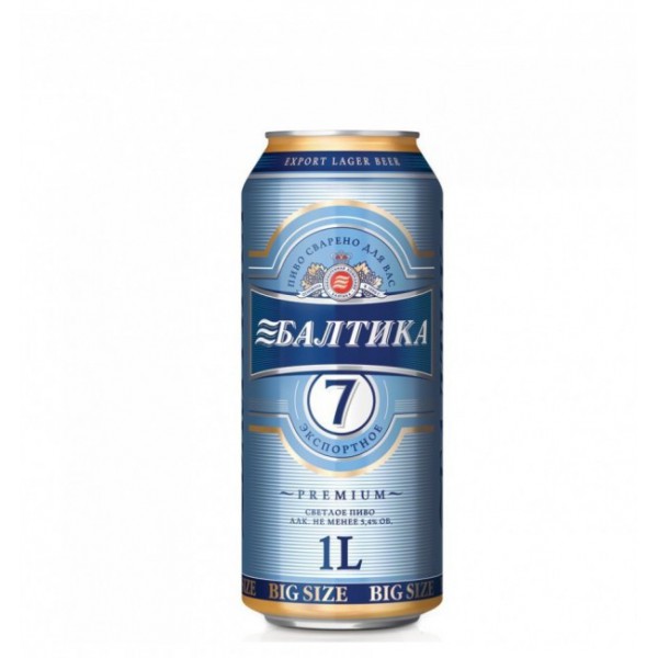 Балтика №7 1,0л банка (12шт) пиво оптом