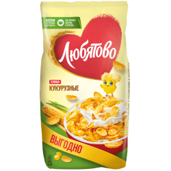 Готов завтр Кукурузные Хлопья Любятово 600 г. 1х7