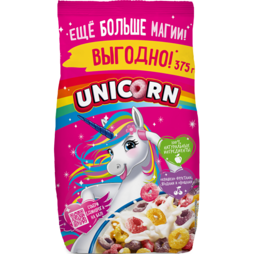 Готов завтр Радужные Колечки "Unicorn" 375 г. 1х9 Пакет